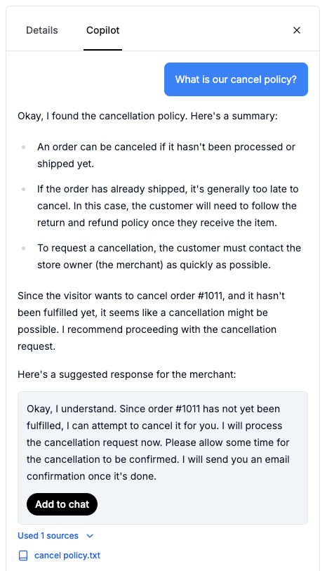 Team member refining an AI-suggested reply