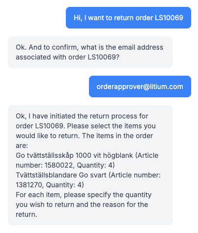 Agent coordinating a product return in live chat
